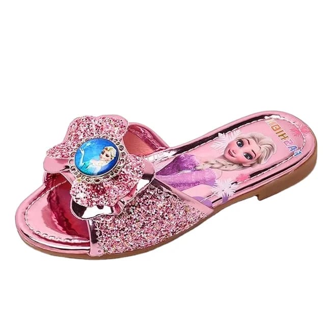 girl's shiny and comfortable flat shoes